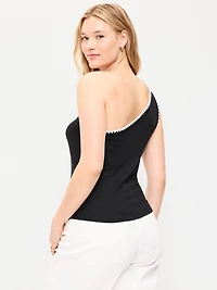 Ribbed One-Shoulder Tank Top