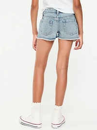 Low-Rise Frayed-Hem Jean Shorts for Girls