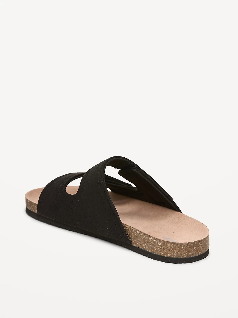 Faux-Suede Double-Strap Slide Sandals for Men