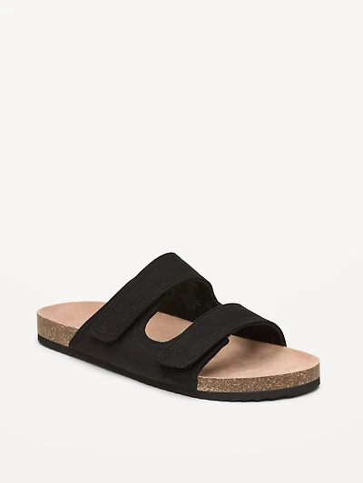 Faux-Suede Double-Strap Slide Sandals for Men