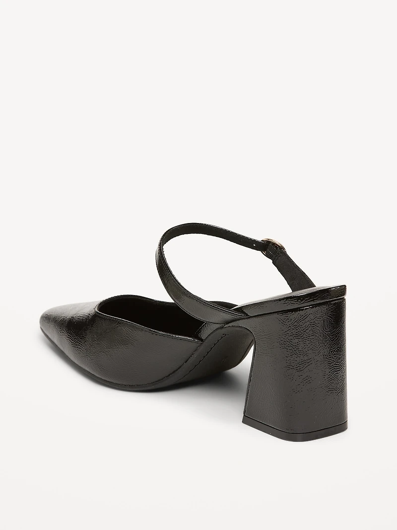 Buckle-Strap Mule Heels for Women