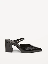 Buckle-Strap Mule Heels for Women