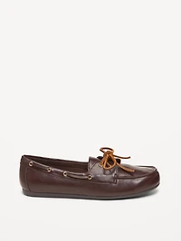 Faux-Leather Boat Shoes for Women