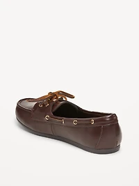 Faux-Leather Boat Shoes for Women