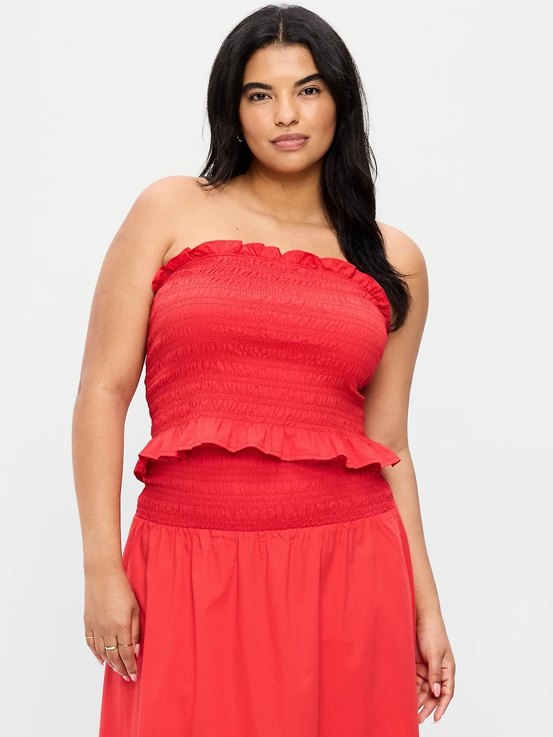 Smocked Bodice Tube Top