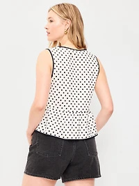 Tie-Front Peplum Tank Top
