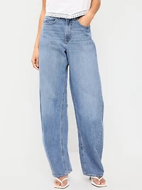 High-Waisted Rounded Wide-Leg Barrel Jeans