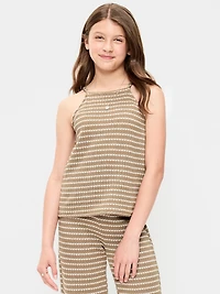 Sleeveless Jacquard Knit Top for Girls
