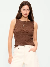 Sleeveless Smocked Tank Top