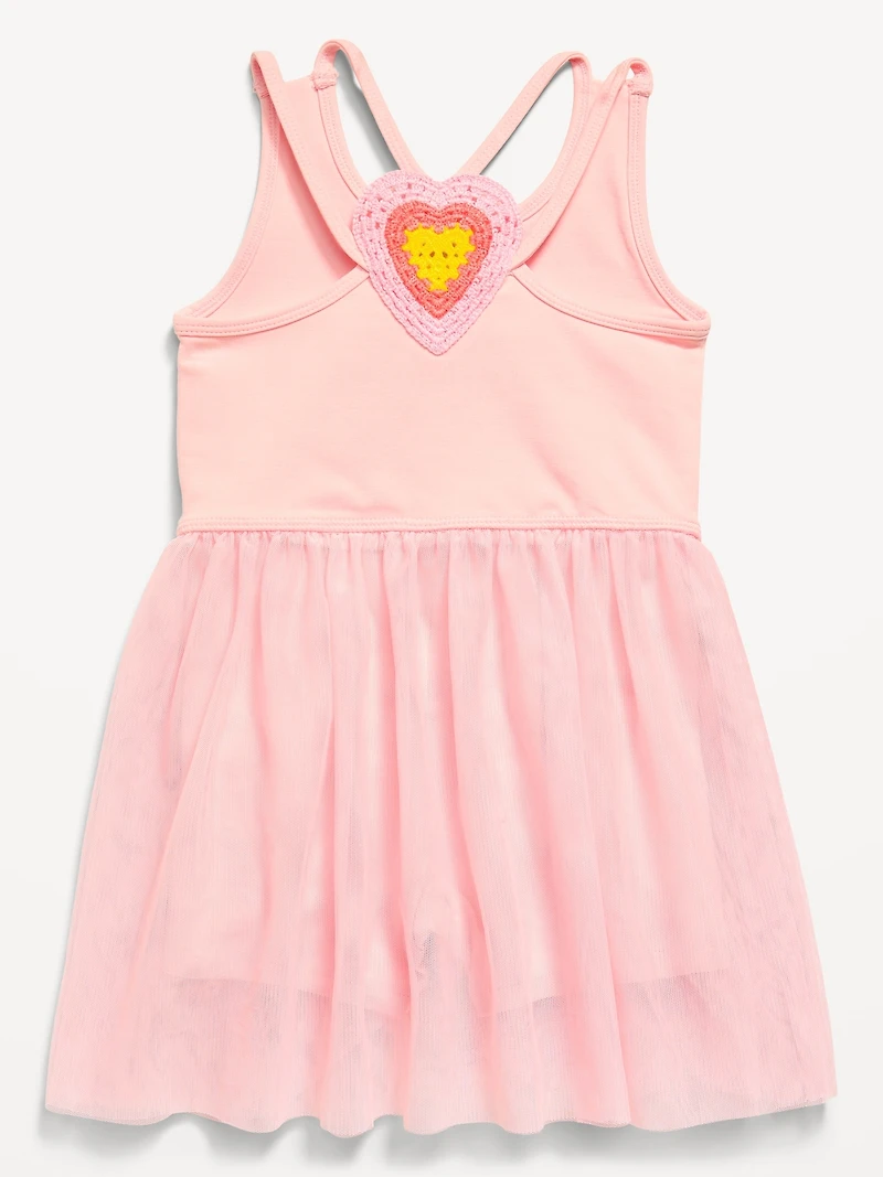 Sleeveless Heart-Back Tutu Dress for Toddler Girls