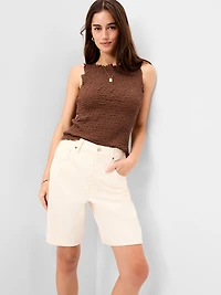 Sleeveless Smocked Tank Top