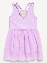 Sleeveless Heart-Back Tutu Dress for Toddler Girls