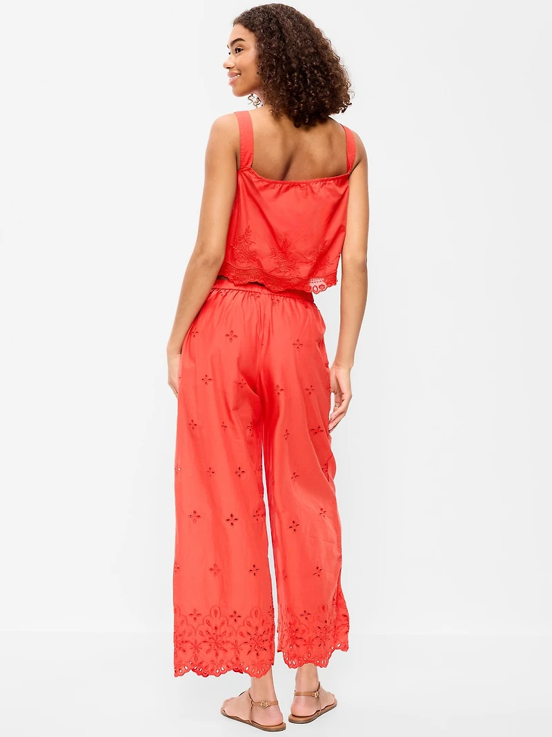 High-Waisted Cut Out Wide-Leg Pant