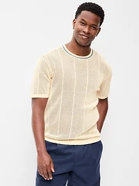 Relaxed Mesh-Knit T-Shirt