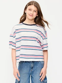 Oversized Short-Sleeve Cropped T-Shirt for Girls