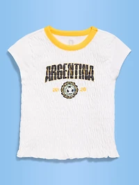 FIFA World Cup 26™ Argentina Smocked Graphic T-Shirt for Girls