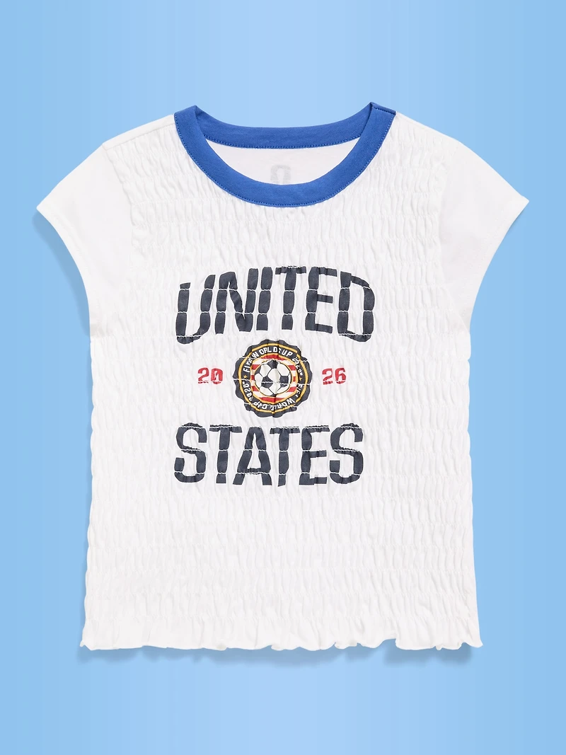 FIFA World Cup 26™ USA Smocked Graphic T-Shirt for Girls