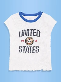 FIFA World Cup 26™ USA Smocked Graphic T-Shirt for Girls
