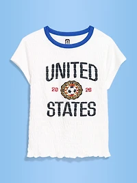 FIFA World Cup 26™ USA Smocked Graphic T-Shirt for Women