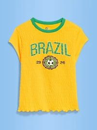 FIFA World Cup 26™ Brazil Smocked Graphic T-Shirt for Women