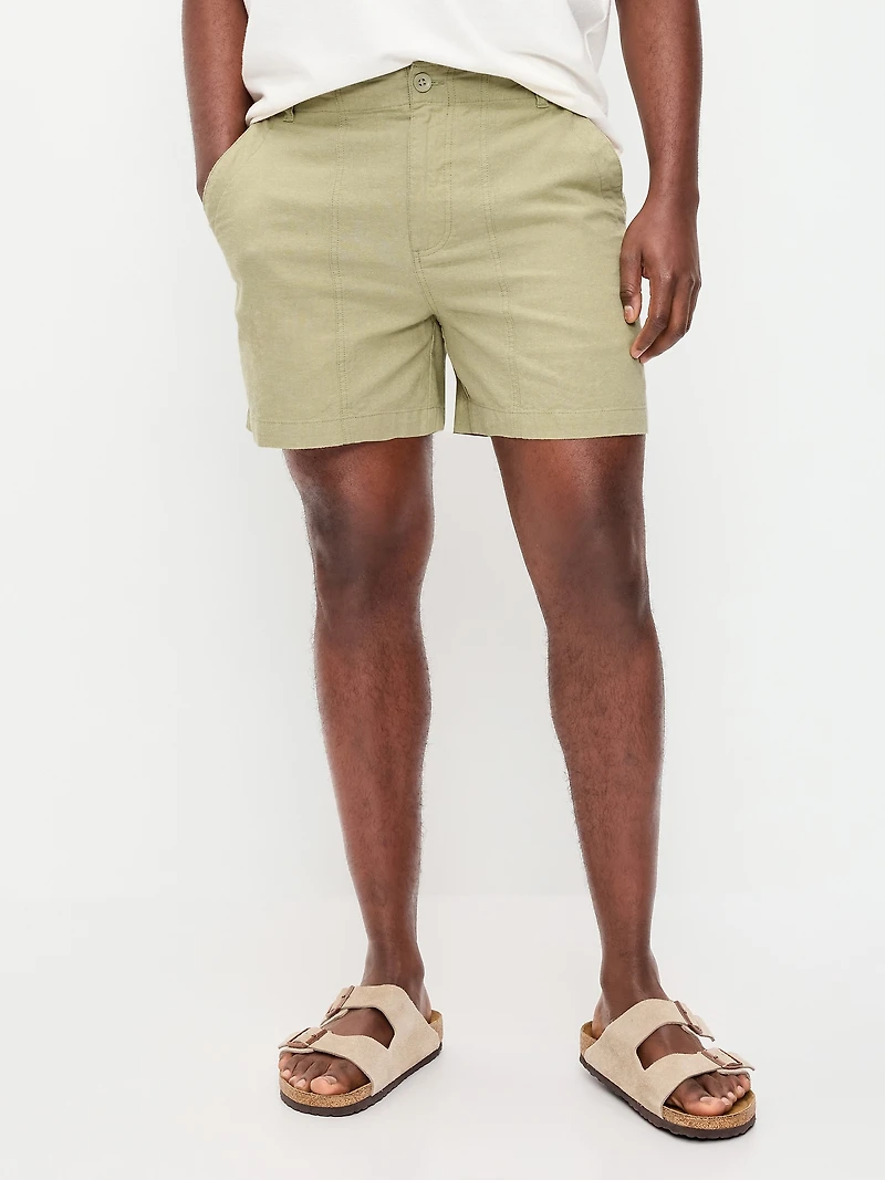 90's Loose Linen-Blend Shorts - 5-inch inseam