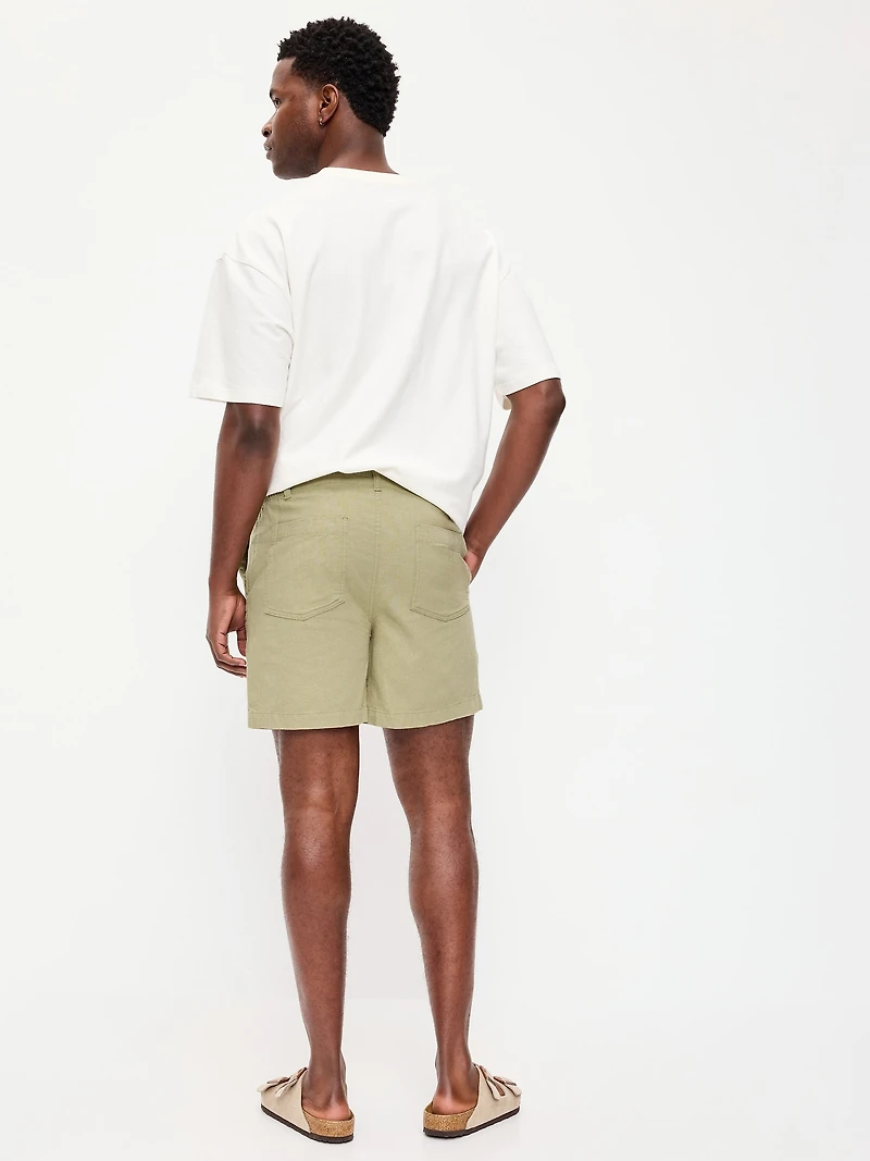 90's Loose Linen-Blend Shorts - 5-inch inseam