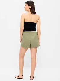 High-Waisted Pull-On Utility Shorts