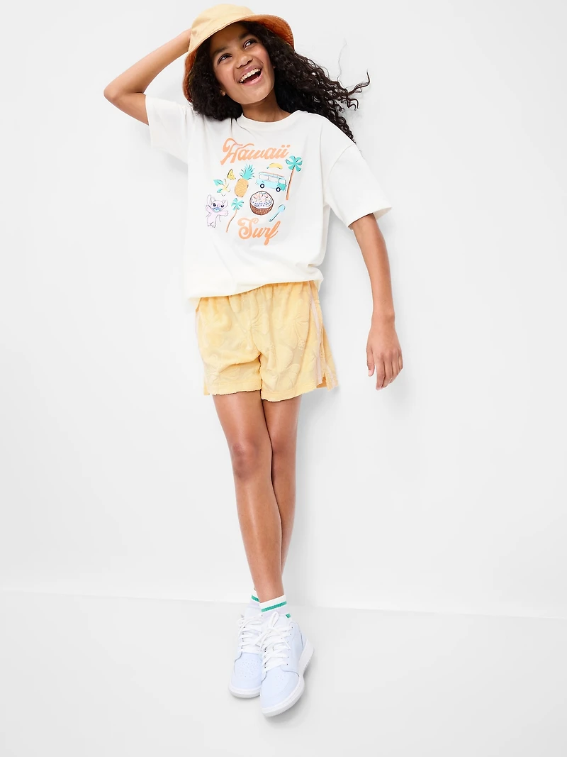 High-Waisted Textured Terry Shorts for Girls