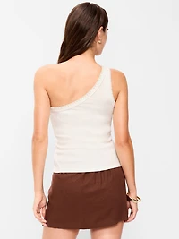 Ribbed One-Shoulder Tank Top