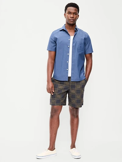 Linen-Blend Jogger Shorts - 7-inch inseam