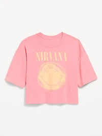 Nirvana™ Crew-Neck Oversized Crop T-Shirt