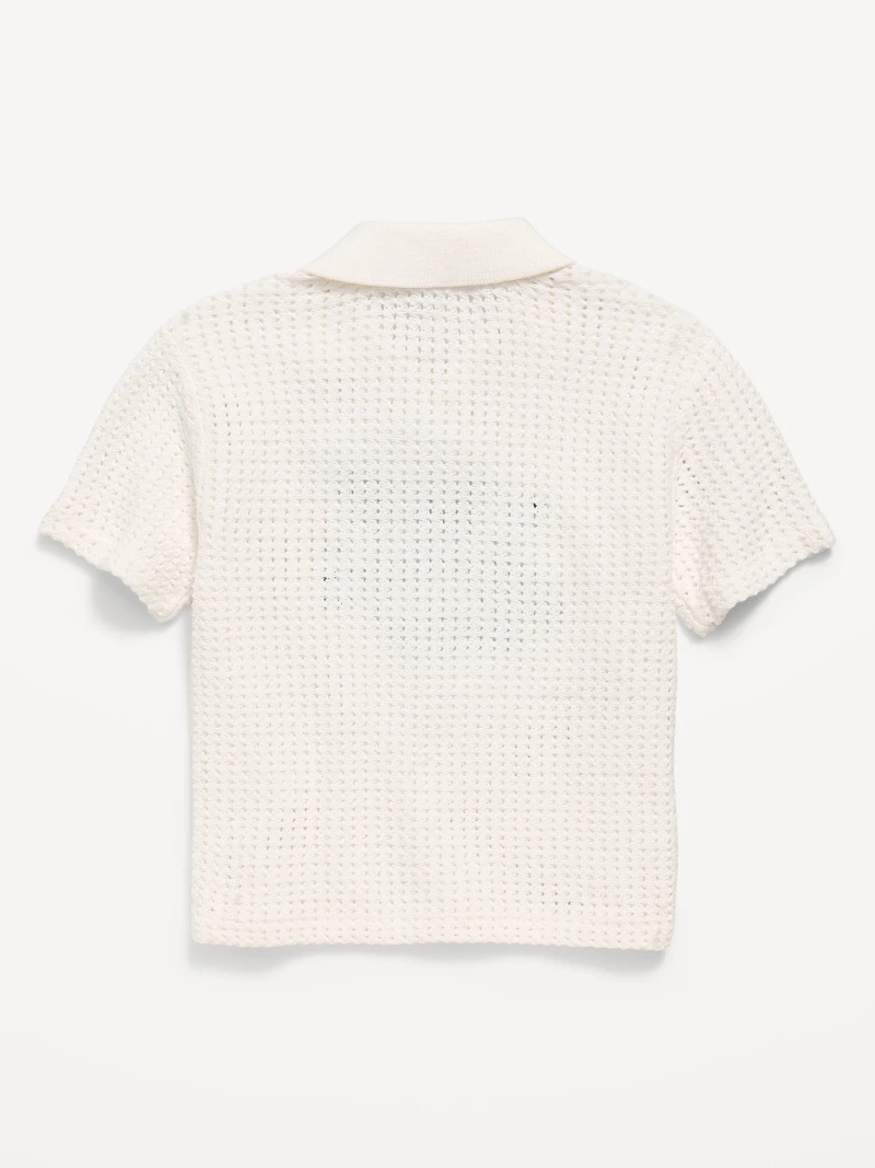 Oversized Collared Graphic Sweater for Toddler Boys