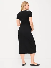 Maternity Short-Sleeve Ruched Dress