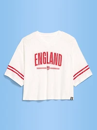 FIFA World Cup 26™ England Boxy Lace V-Neck T-Shirt for Women