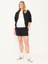 Maternity Fleece Pull-On Shorts - 5-inch inseam