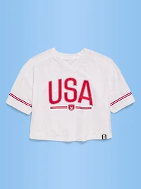 FIFA World Cup 26™ USA Boxy Lace V-Neck T-Shirt for Girls