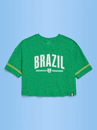 FIFA World Cup 26™ Brazil Boxy Lace V-Neck T-Shirt for Girls