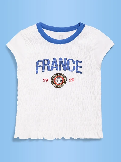 FIFA World Cup 26™ France Smocked Graphic T-Shirt for Girls