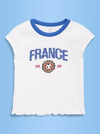 FIFA World Cup 26™ France Smocked Graphic T-Shirt for Girls