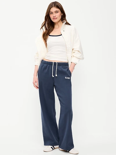 High-Waisted Fleece Wide-Leg Sweatpants