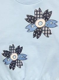 Long-Sleeve Graphic Lettuce-Edge Sweatshirt for Toddler Girls