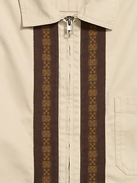 Loose Full-Zip Twill Workwear Shirt