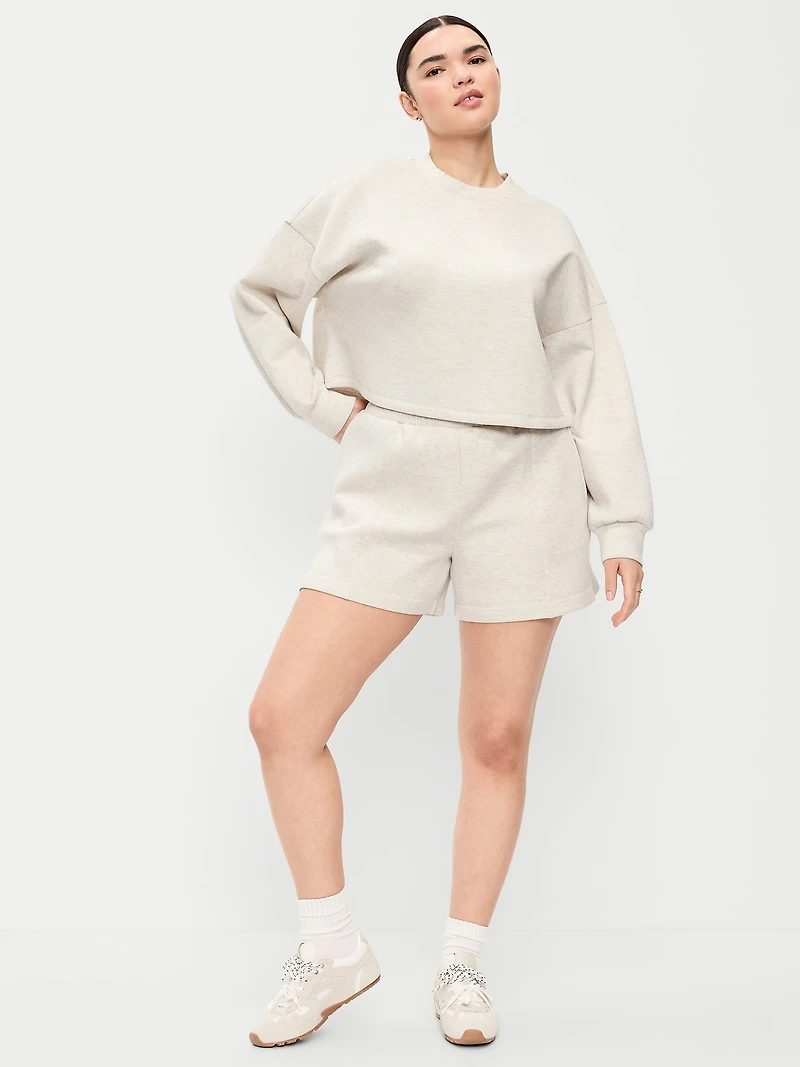 High-Waisted Bounce Fleece Shorts -- 5-inch inseam