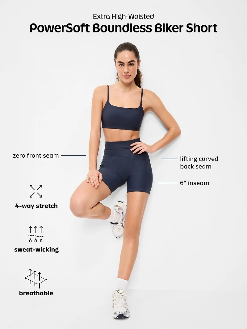 Extra-High Waisted PowerSoft Boundless Pocket Biker Shorts- 6-inch inseam