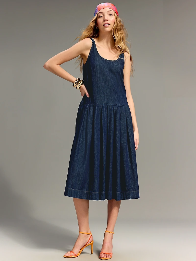 Old Navy x Christopher John Rogers Poplin Drop-Waist Dress