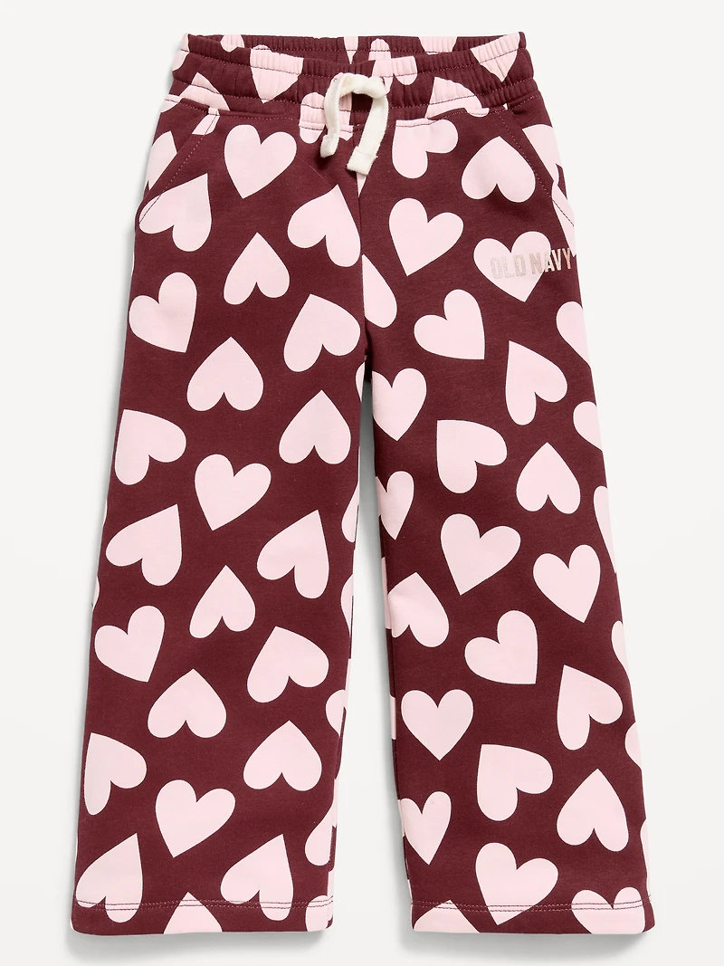 Logo Graphic Wide-Leg Sweatpants for Toddler Girls