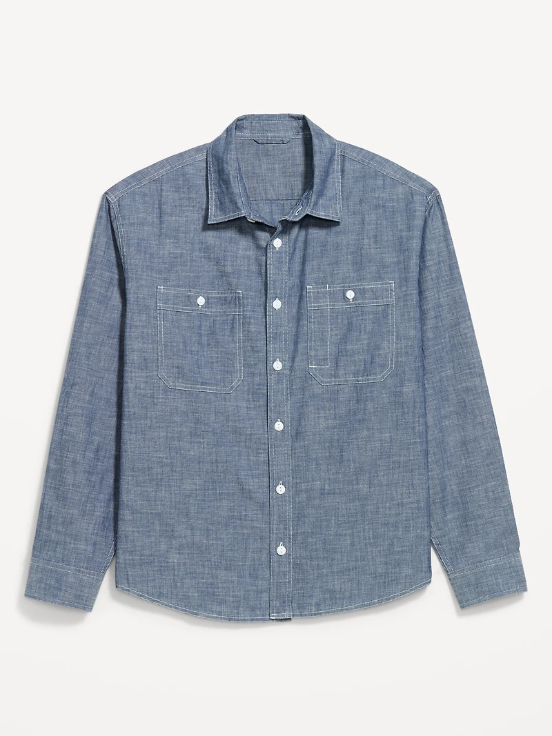 Loose Fit Chambray Workwear Shirt