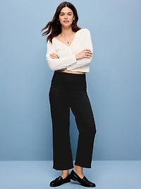 High-Waisted Weekender Pull-On Crop Wide-Leg Jeans