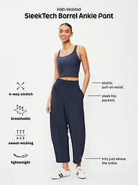 High-Waisted SleekTech Barrel Ankle Pants