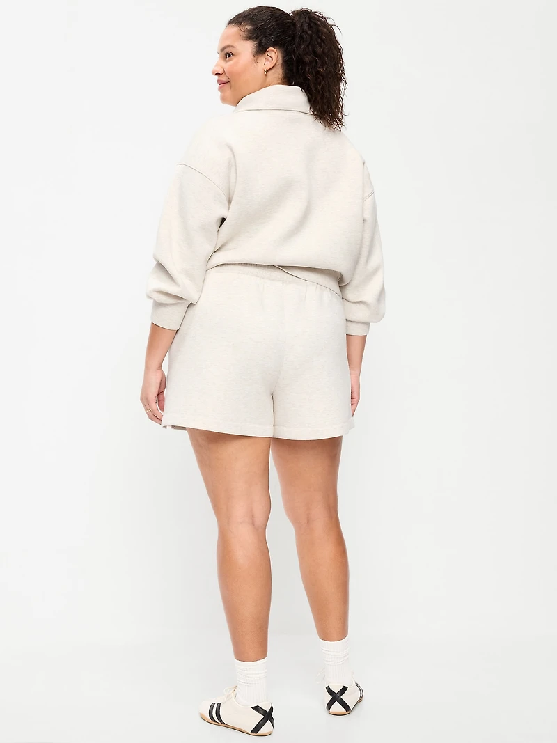 High-Waisted Bounce Fleece Shorts -- 5-inch inseam